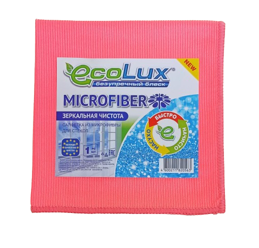 Микрофибра для стекол ECOLUX MICROFIBER (розовый)
