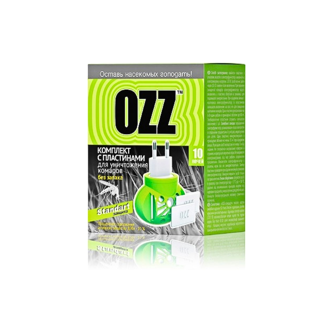 OZZ STANDART КОМПЛЕКТ С ПЛАСТИНАМИ для уничтожения КОМАРОВ 10 НОЧЕЙ