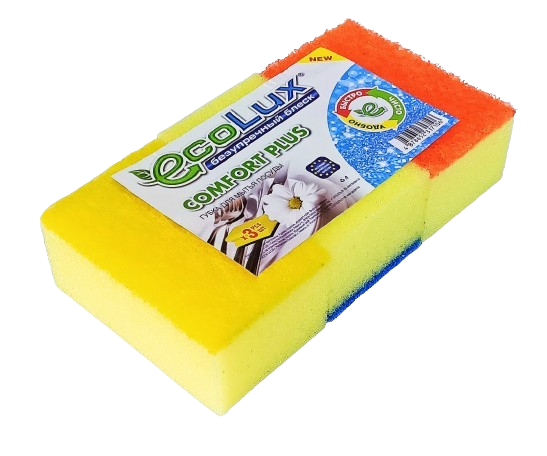 Губка для посуды "ECOLUX COMFORT PLUS" 3шт.