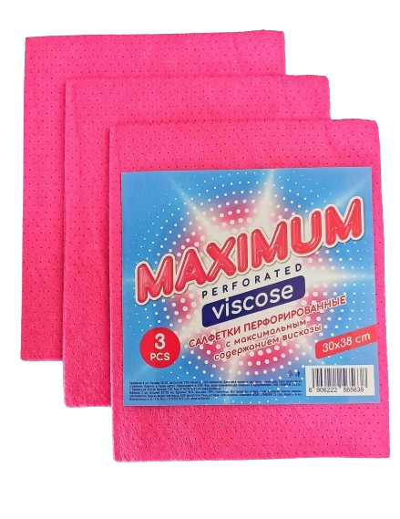 MAXIMUM Салфетки перфор. 30*38 (розовые) 3шт.
