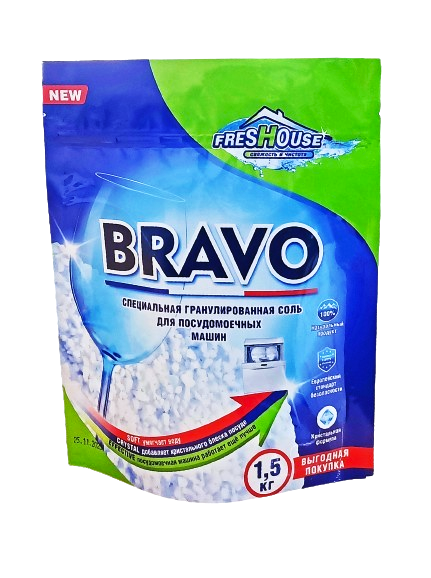 FRESHOUSE BRAVO Соль для посуд.машин 1,5 кг