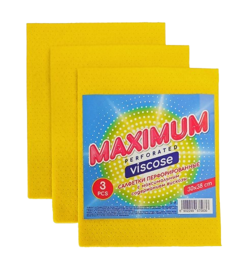 MAXIMUM Салфетки перфор. 30*38 (желтые) 3шт.