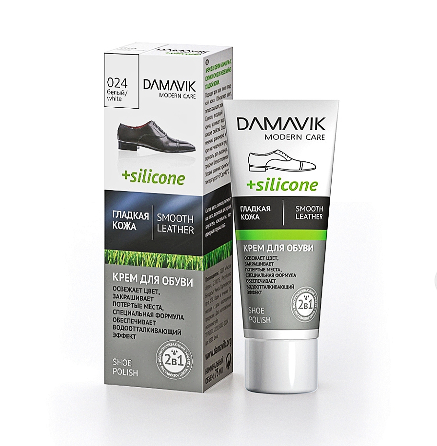 DAMAVIK КР-ТУБ для обуви с силиконом БЕЛЫЙ 75мл.