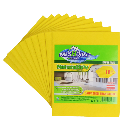 Салфетки универ FRESHOUSE EFFECTIVE (желтый)  10шт.