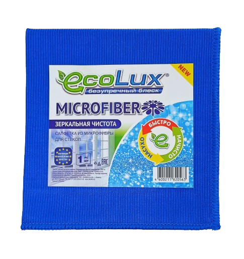 Микрофибра для стекол ECOLUX MICROFIBER (синий)