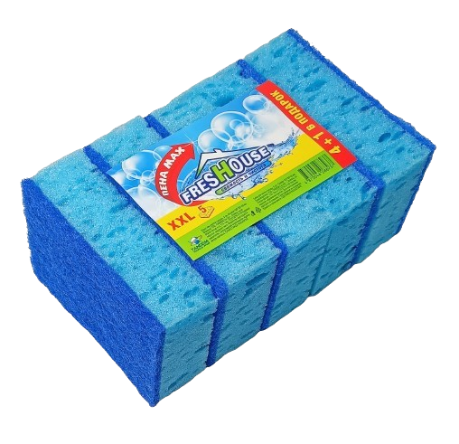 Губка для посуды FRESHOUSE ПЕНА MAX XXL 5 шт.