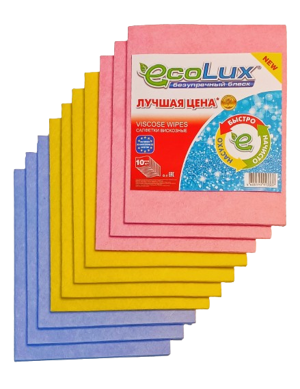 Салфетка "ECOLUX ЛУЧШАЯ ЦЕНА" (цвет-желтый) 10шт.